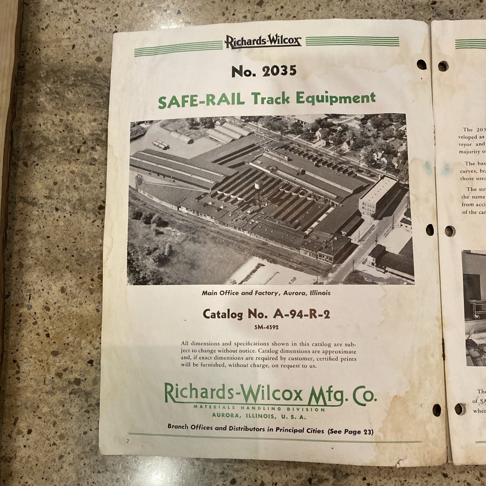 Safe-Rail Industrial Track Equipment 1954 Catalog