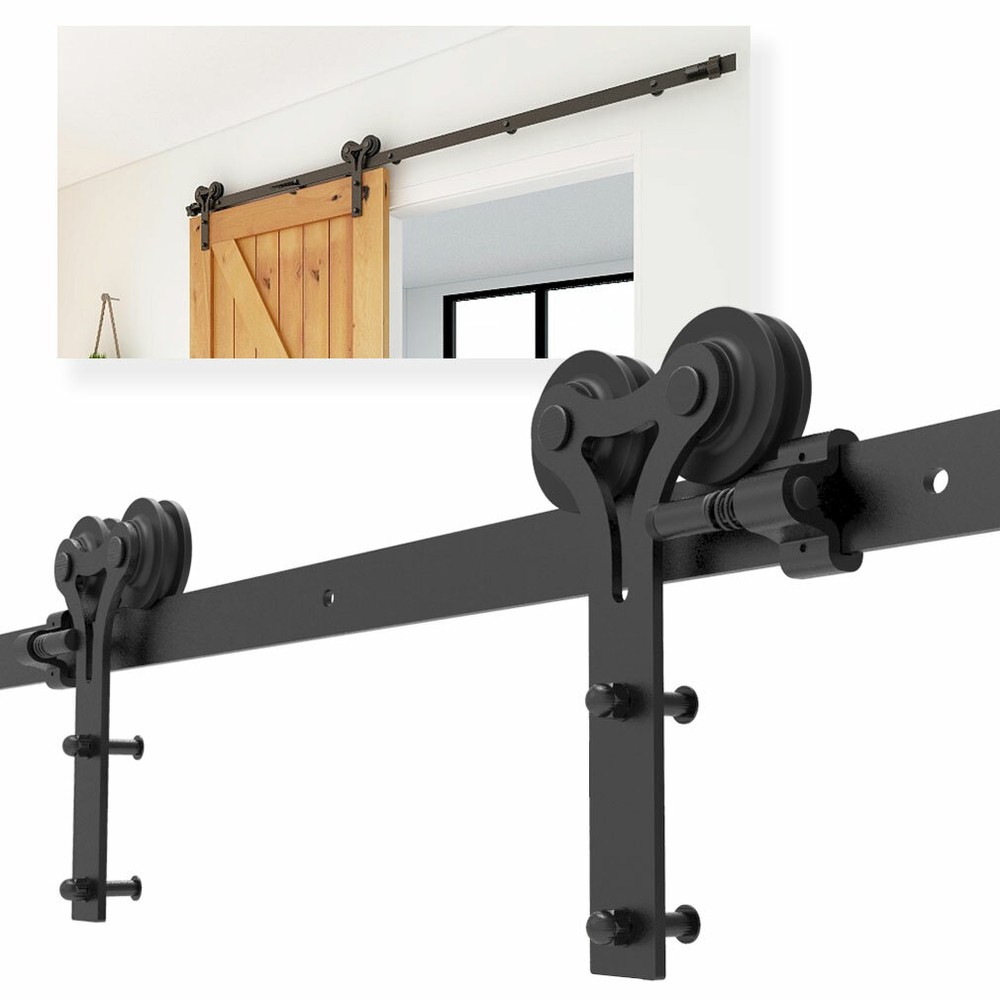 Sliding Barn Door Hardware Track Kit for Bypass 2 Doors/4 Doors Y Shape
