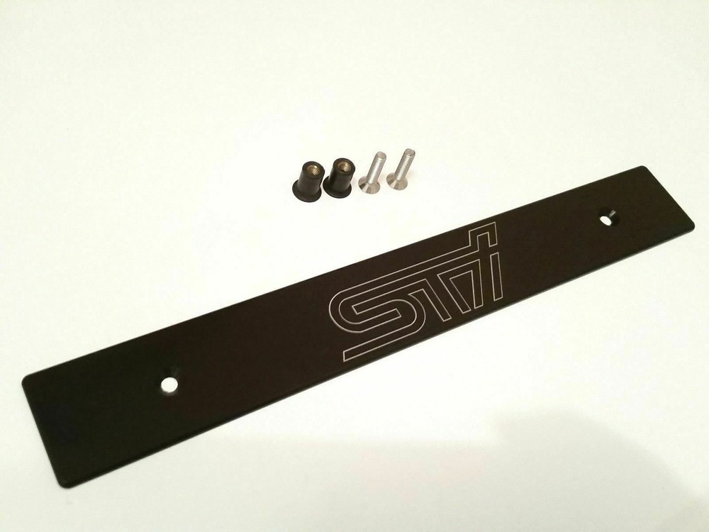 Aluminum Black Front License Plate Delete with Custom Laser Engraved Logo T