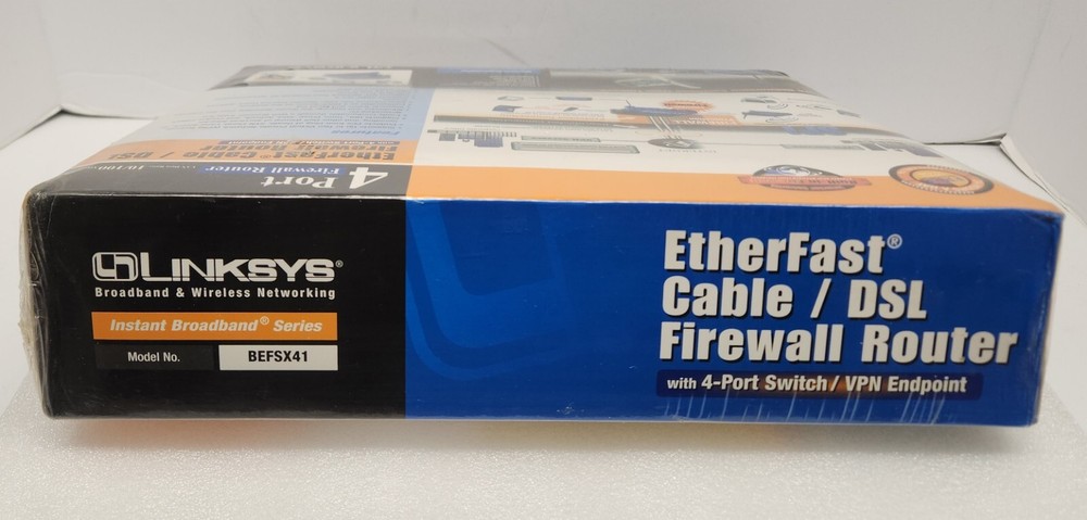 Linksys BEFSX41 Etherfast Cable / DSL 4-Port Firewall Router 10/100 Mbps - NEW