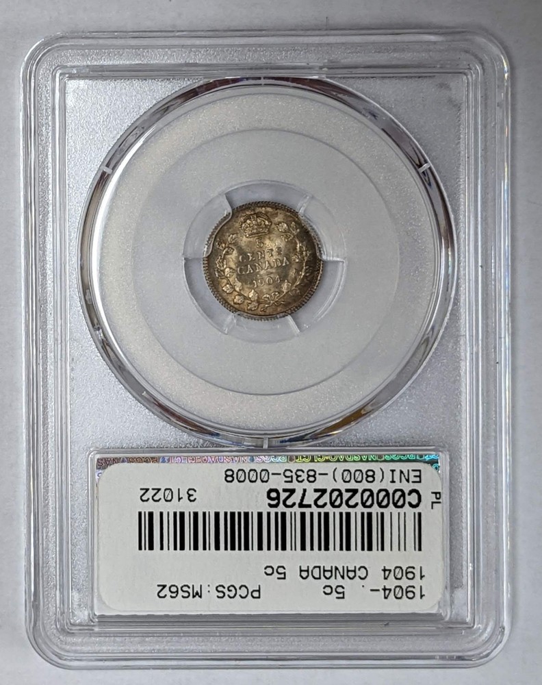 1904 Canada 5c PCGS MS 62