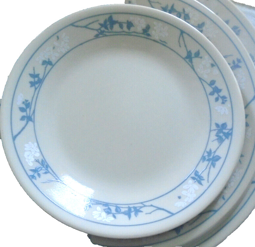 6 Corelle FIRST OF SPRING Bread Plates-Beige/Blue