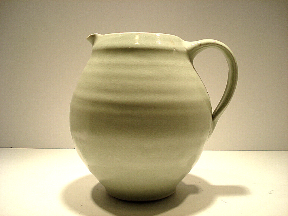 C. Jahn Pottery Green Pitcher