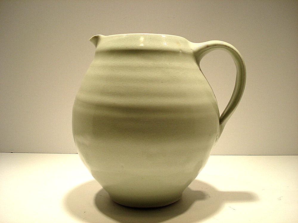 C. Jahn Pottery Green Pitcher