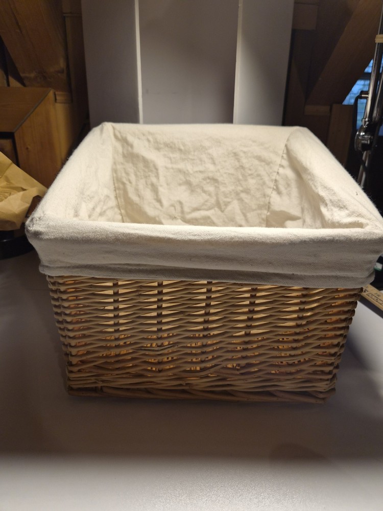 Square Baskets with Fabric Liner Set of 2