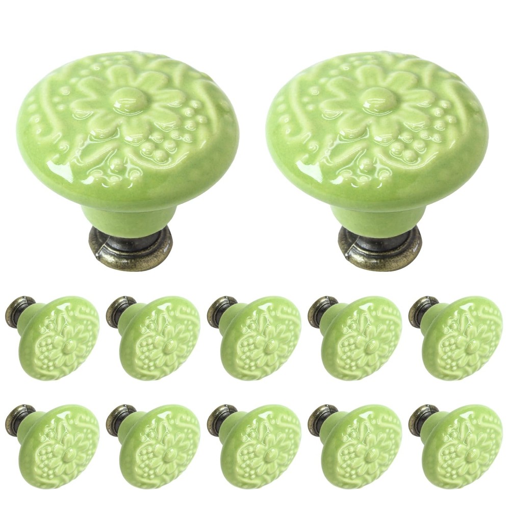 Biaungdo 12 Pcs Retro Vintage Round Drawer Knobs, Decorative Pulls and Handle...