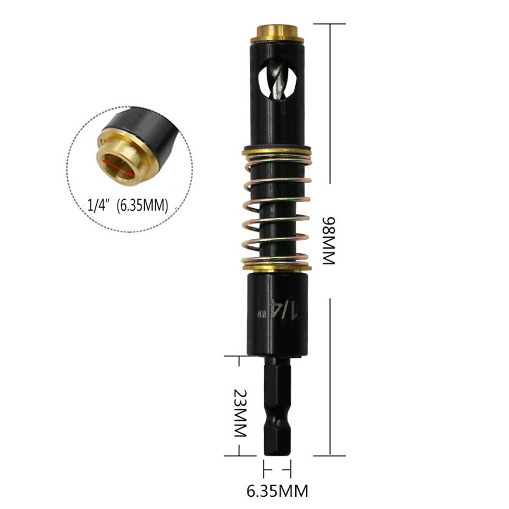 1/4" Hex Shank Wood Plastic Self-Centering Hole Puncher Drill Bit Hinge Tool F