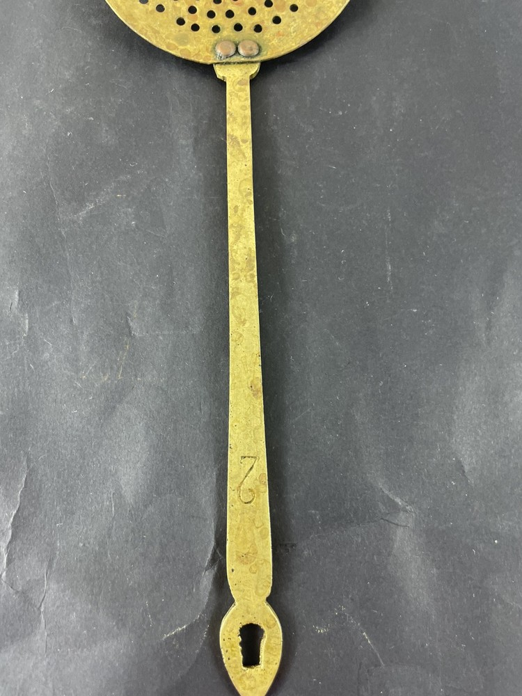 Vintage Brass Oval Ladle Strainer Spoon