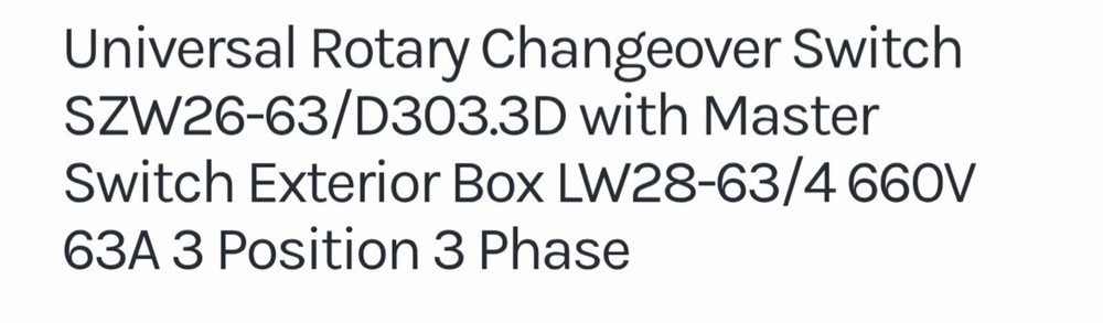 Baomain Rotary Changeover Switch 63A 660V