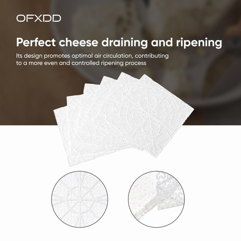 5 Pack Drain Mat, Plastic Draining Mesh, Cheese Making, Drying Mats, Reusable