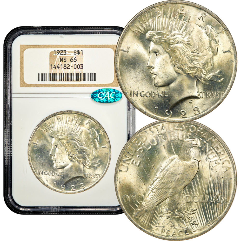 1923 Peace Dollar $1 NGC MS66 CAC