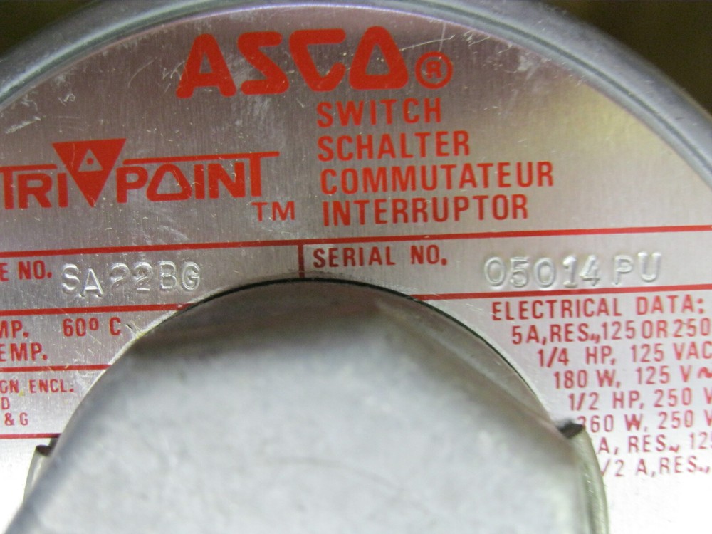 Asco Tri Point SA22BG Pressure Switch