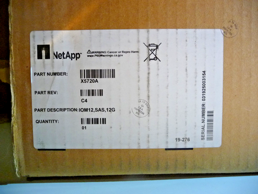 NetApp X5720A IOM12 SAS 12Gb/s Controller Module Part#111-02850+C4