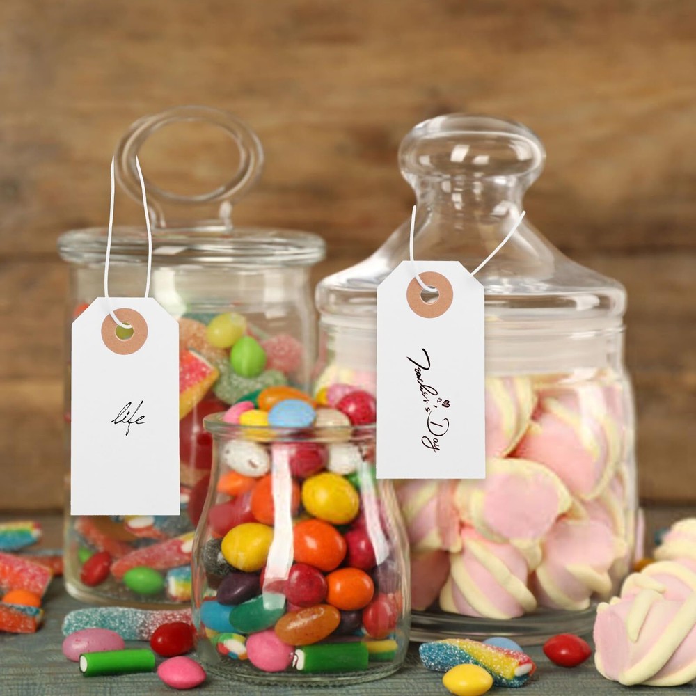 100pcs Large Price Tags with Elastic String Hang Paper Gift Tags with String ...