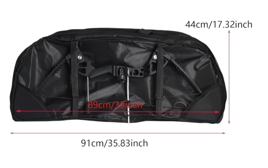 Soft Compound Bow Case Black And Gray 36 X 17 Inch With Compartment For Arrows.