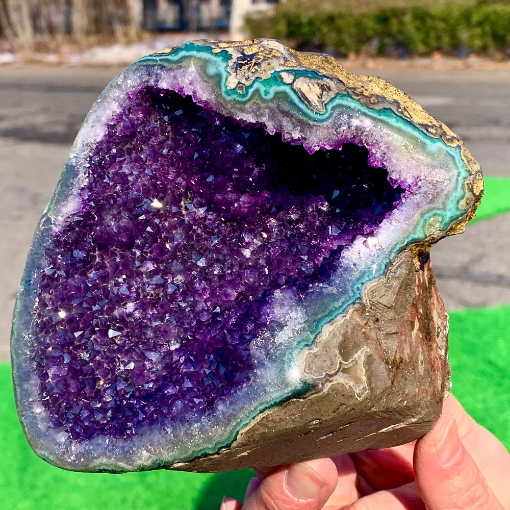 891G Natural Amethyst geode quartz clustercrystal specimen Healing