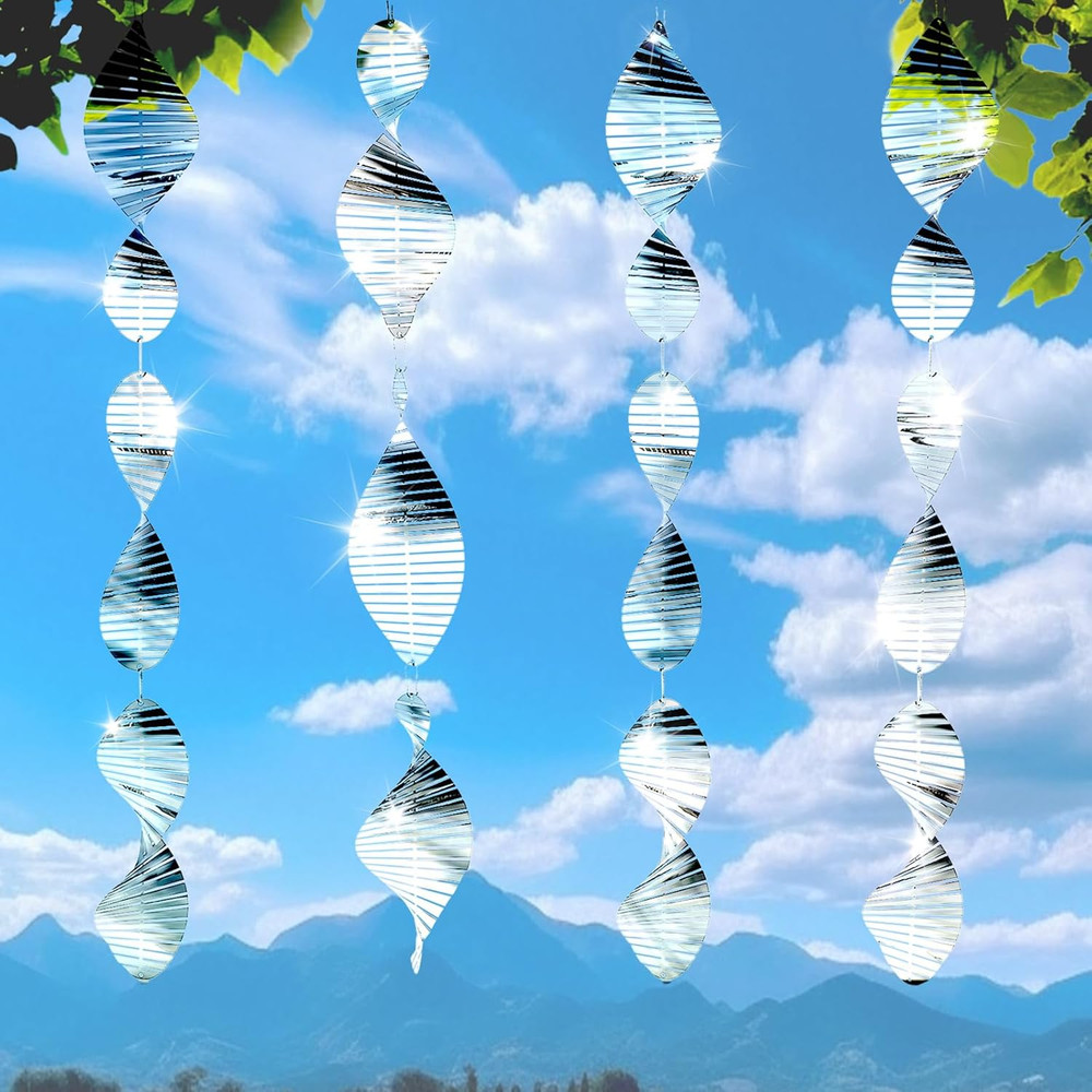 Bird Deterren for outside Patio, High Reflective Fishbone Bird Scare Devices Win