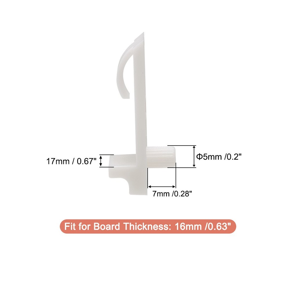 Plastic shelf plugs support, 5mm shelf -, locking bracket shelf 100pcs