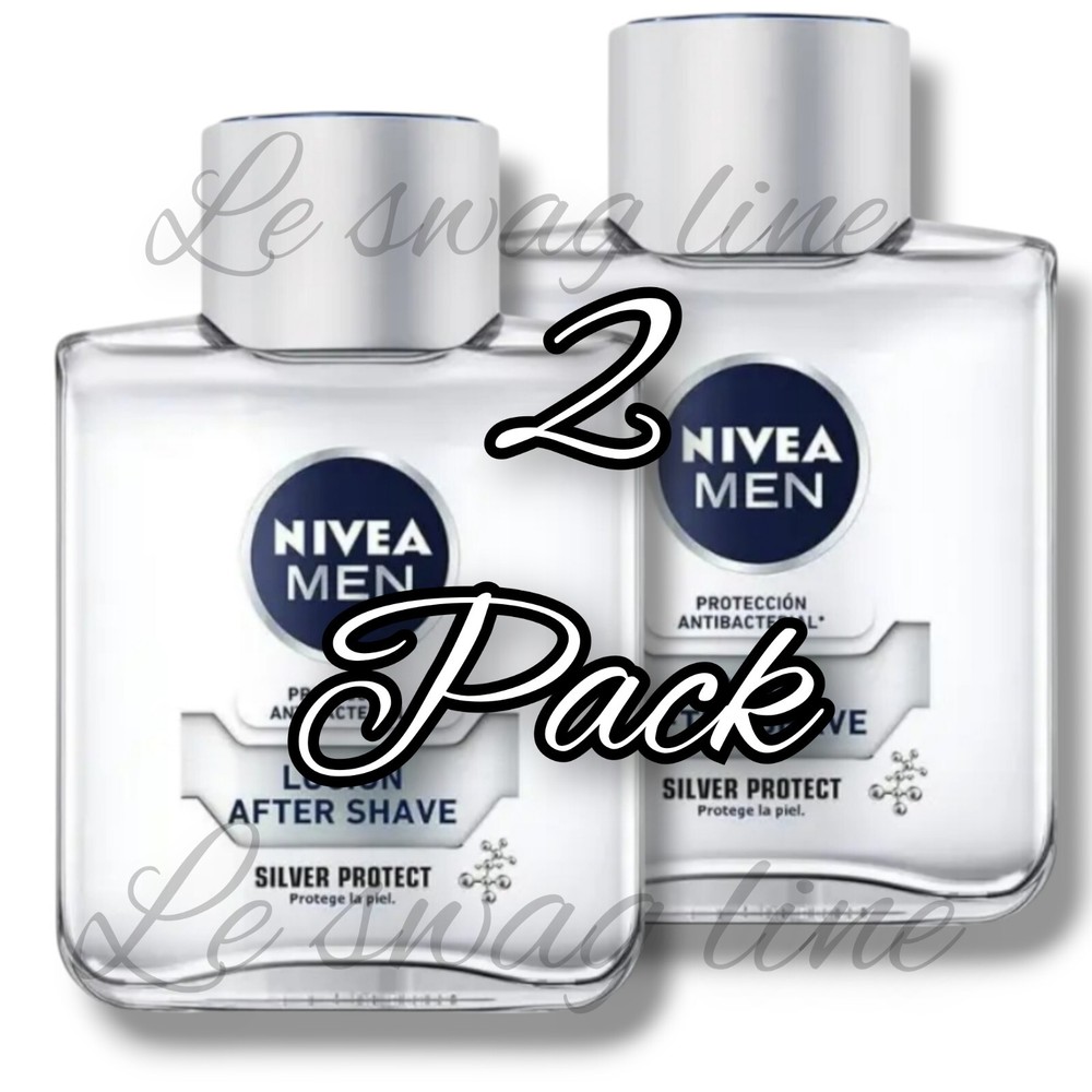 2 PACK NIVEA AFTER SHAVE SILVER PROTECT ANTIBACTERIAL 100 mL E. Work Back School