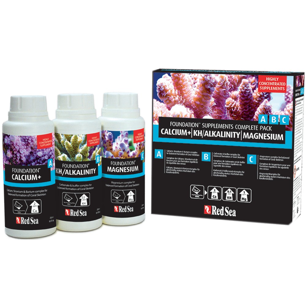 Red Sea Foundation ABC Supplements Complete Starter Pack Calcium Magnesium & KH