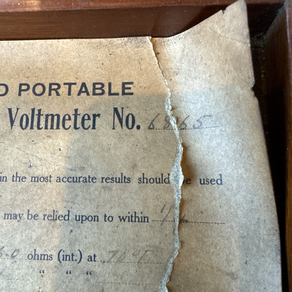 Weston Electrical PortableAC DCVoltMeter Model #6865 Date Sept 8th 1909