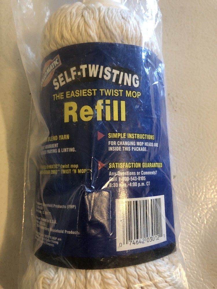 Roll-O-MATIC Self Twisting TWIST MOP REPLACEMENT REFILL O-Cedar 2000 New