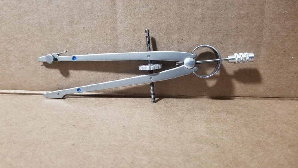 Vintage Vemco Blue Dot Drafting Compass-Missing Screw & Pointer Working , VGC