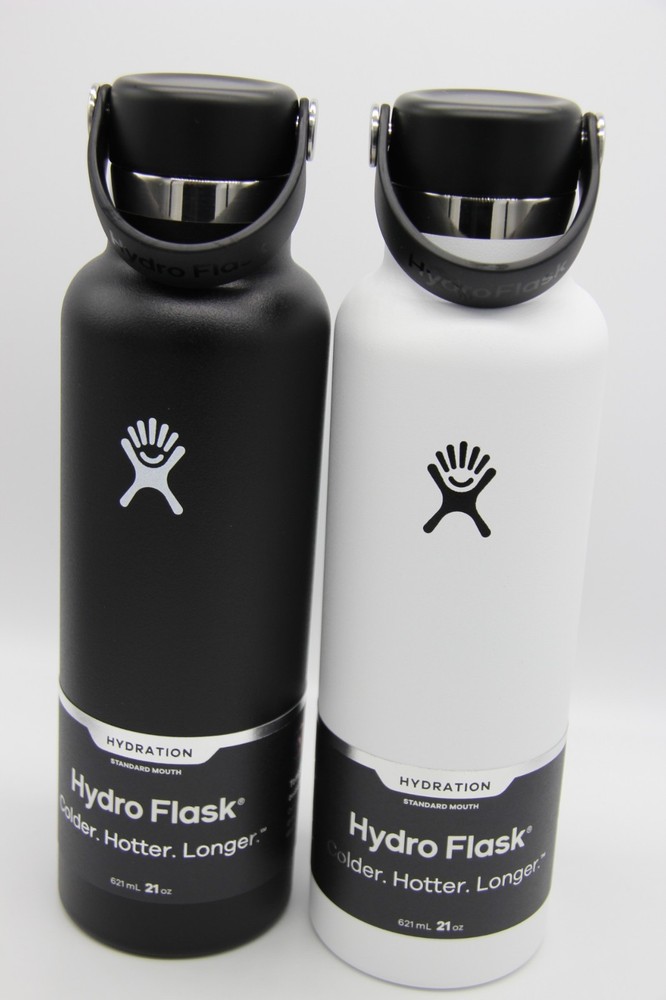 2-Pack Hydro Flask 21 oz Standard Mouth Bottle - Black & White