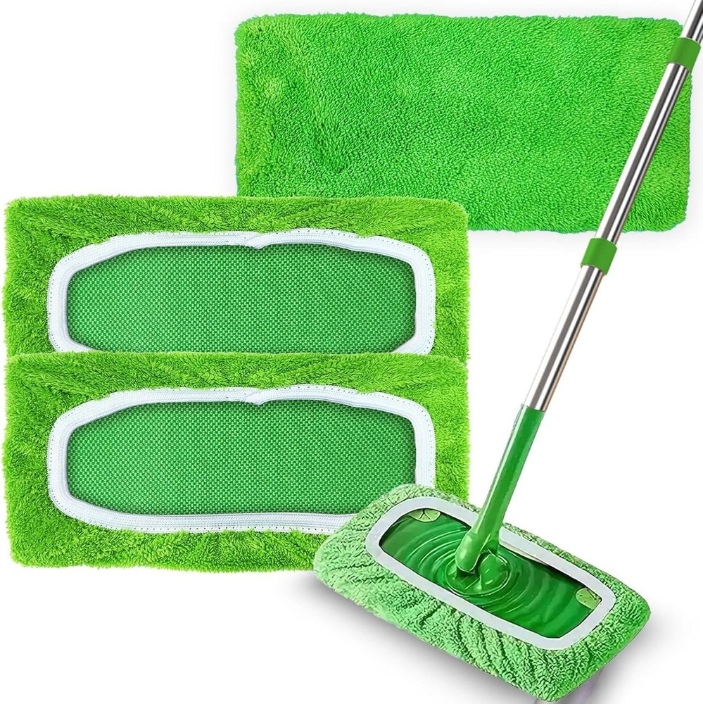 3 Pack Reusable Microfiber Mop Pads Compatible with Swiffer Sweeper, Washable...
