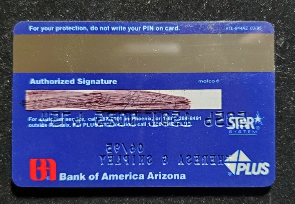 Versatel credit card exp 1995 ~ our cc1989