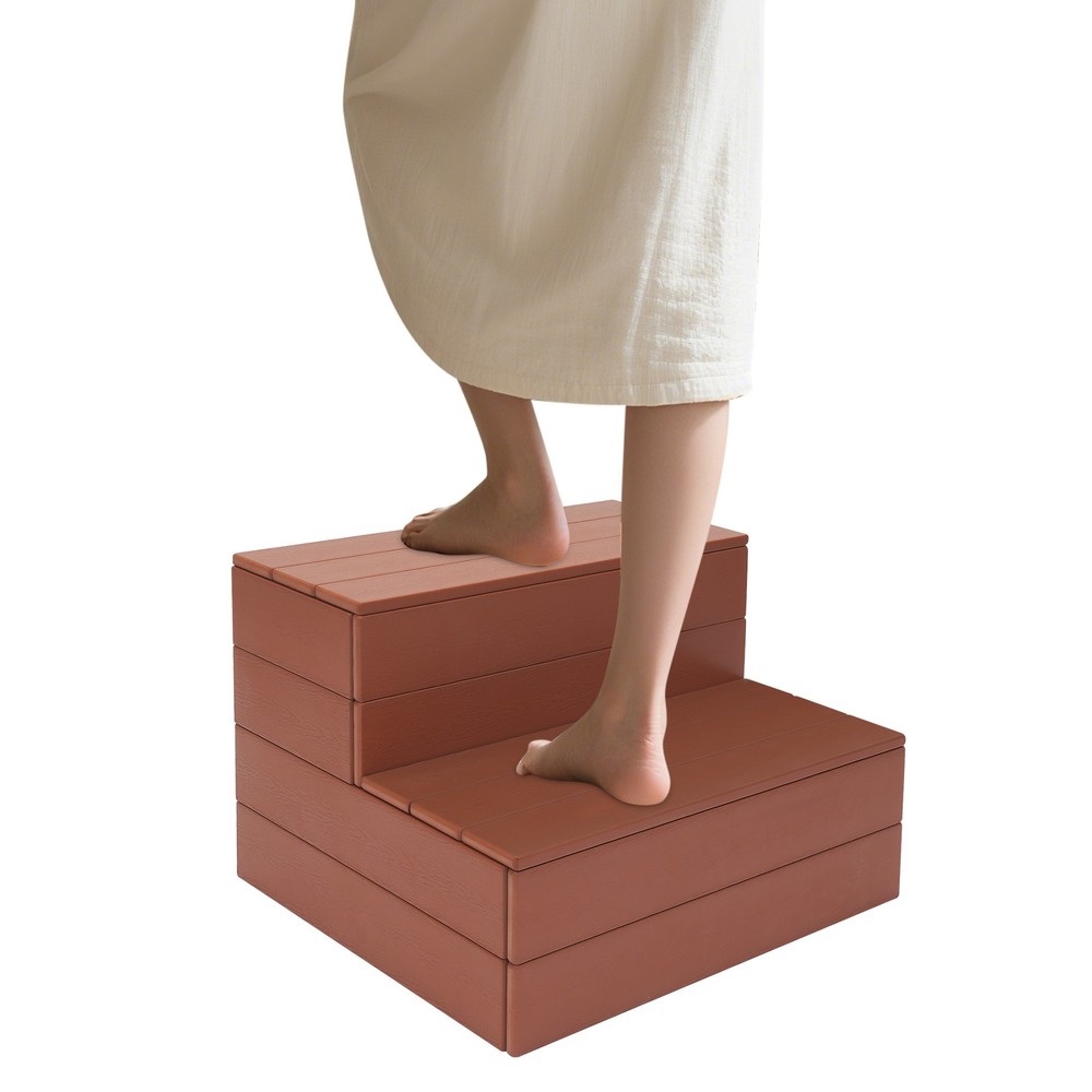 Bathtub Steps Rectangular Spa Steps Hot Tub Stair Bathtub Ladder ﻿500lbs 2-Steps