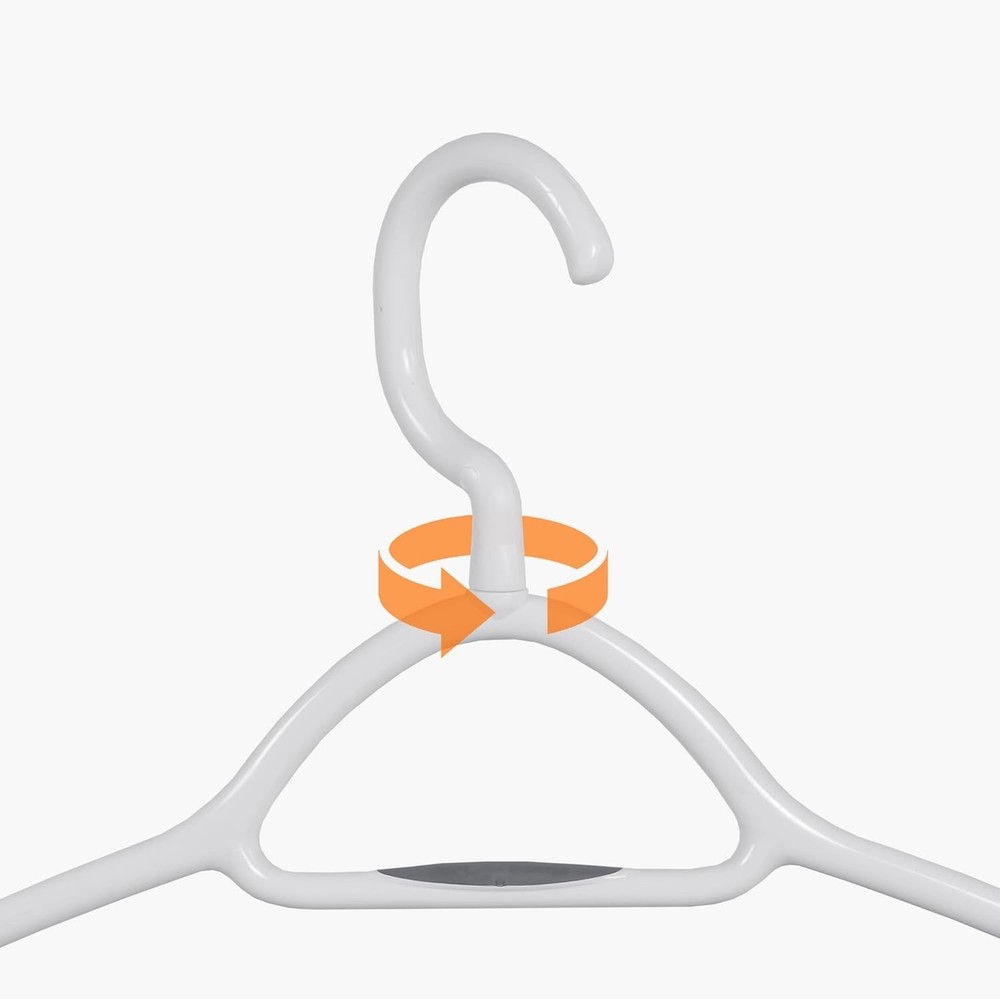 Plastic Hangers (Set of 5) Swivel hook hangs items
