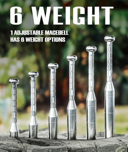 Adjustable Macebell Clubbell for Strength Training, Premium Silver-17.5lbs