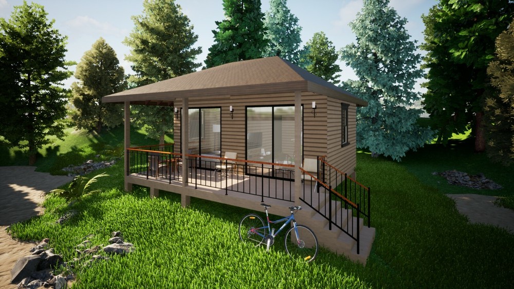 Modern Tiny House Plan with Quality 3D Images & PDF Blueprint Plans