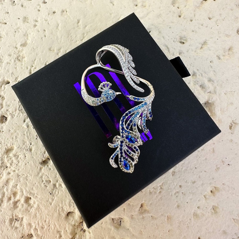 Single Statement Peacock Ear Jacket - Sterling Silver 925 NEW!!!