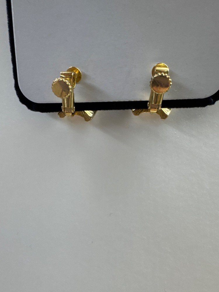 Gold clip on earrings