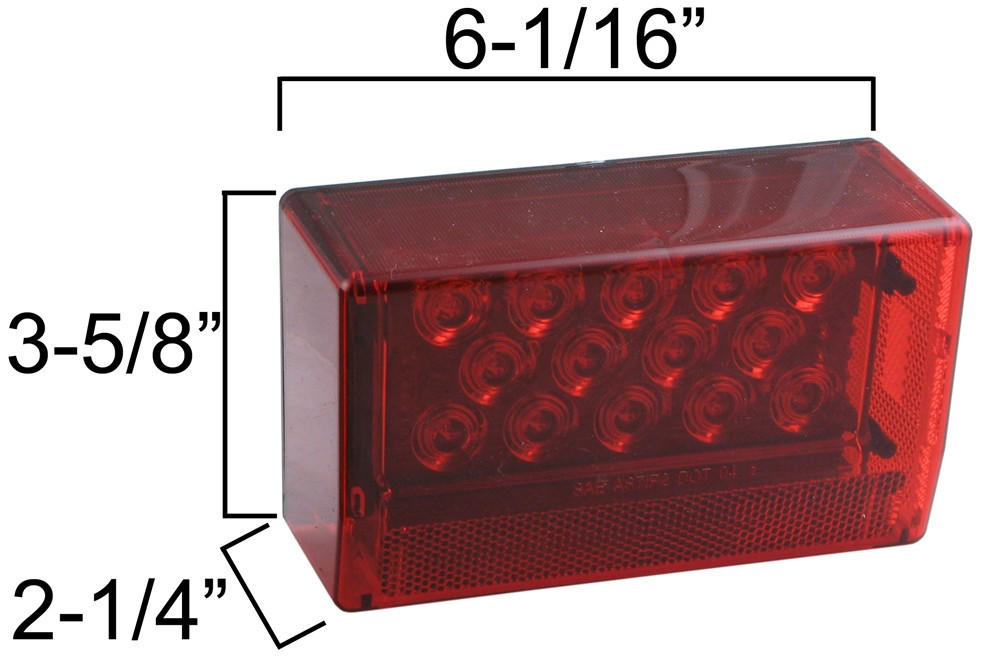 Submersible LED Combination Trailer Tail Lights Stud Mount, Marine, Boat PAIR