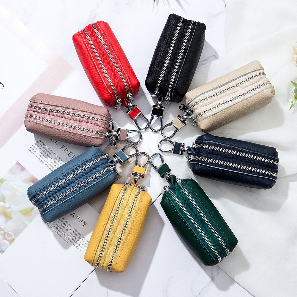 Man Women Leather Coin Wallet Multi-function Key Bag Wallet Large Capacity Purse