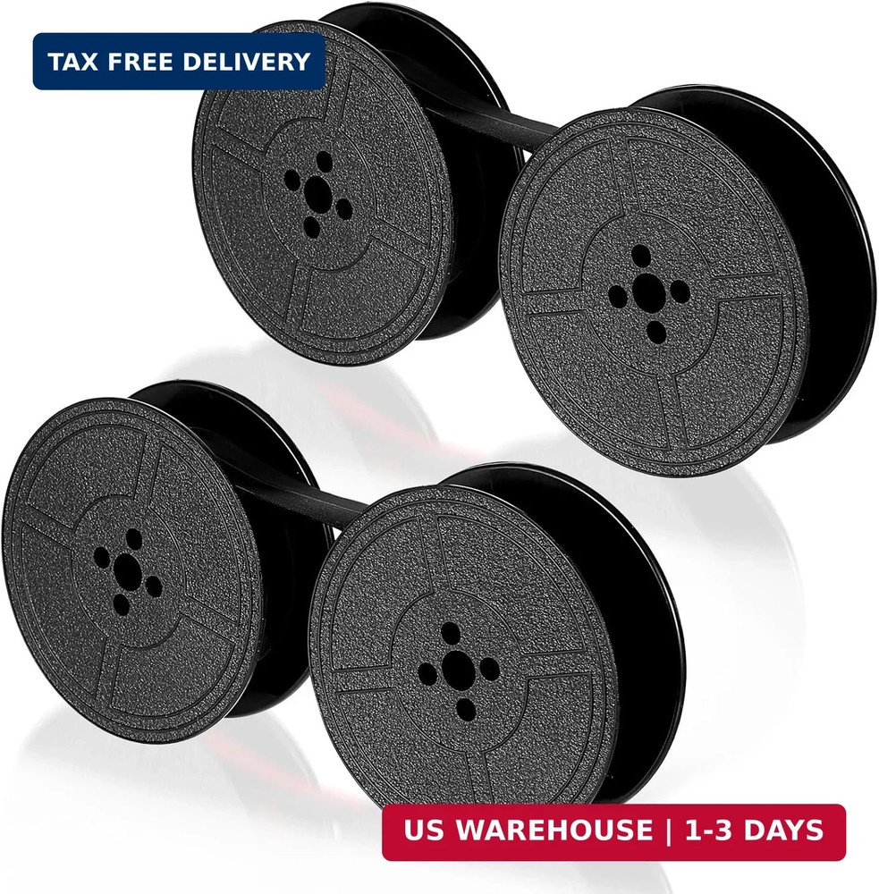 Universal Typewriter Ribbon Twin Spool Replacement Pack - Black Ink (2 Pcs)