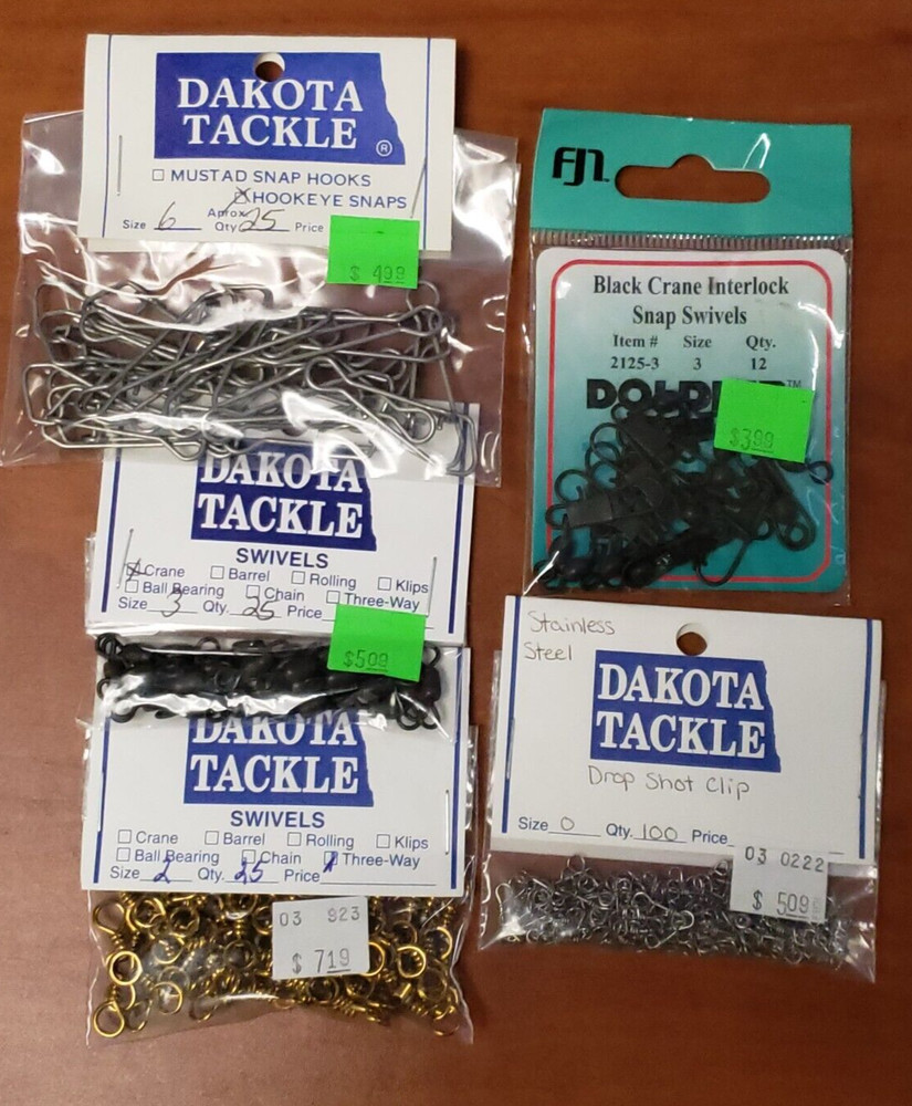 Hookeye Snaps, Drop Shot Clips, Interlock Snap Swivels, Crane & Three Way Swivel
