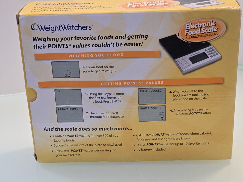 Weight Watchers Digital Electronic Food Scale with Points Values Database 2008