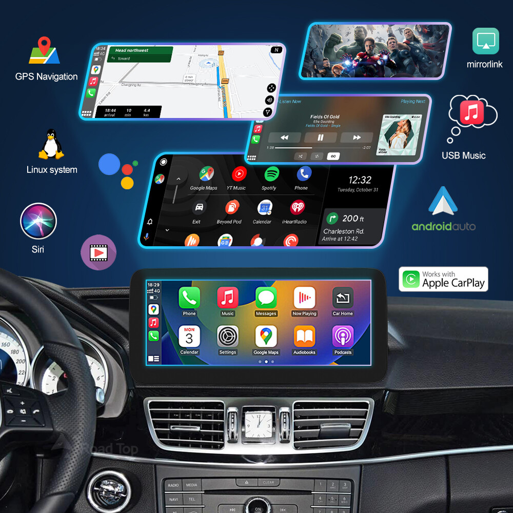 12.3'' Wireless Carplay Touch Screen AndroidAuto For Benz E Class W212 2009-2016