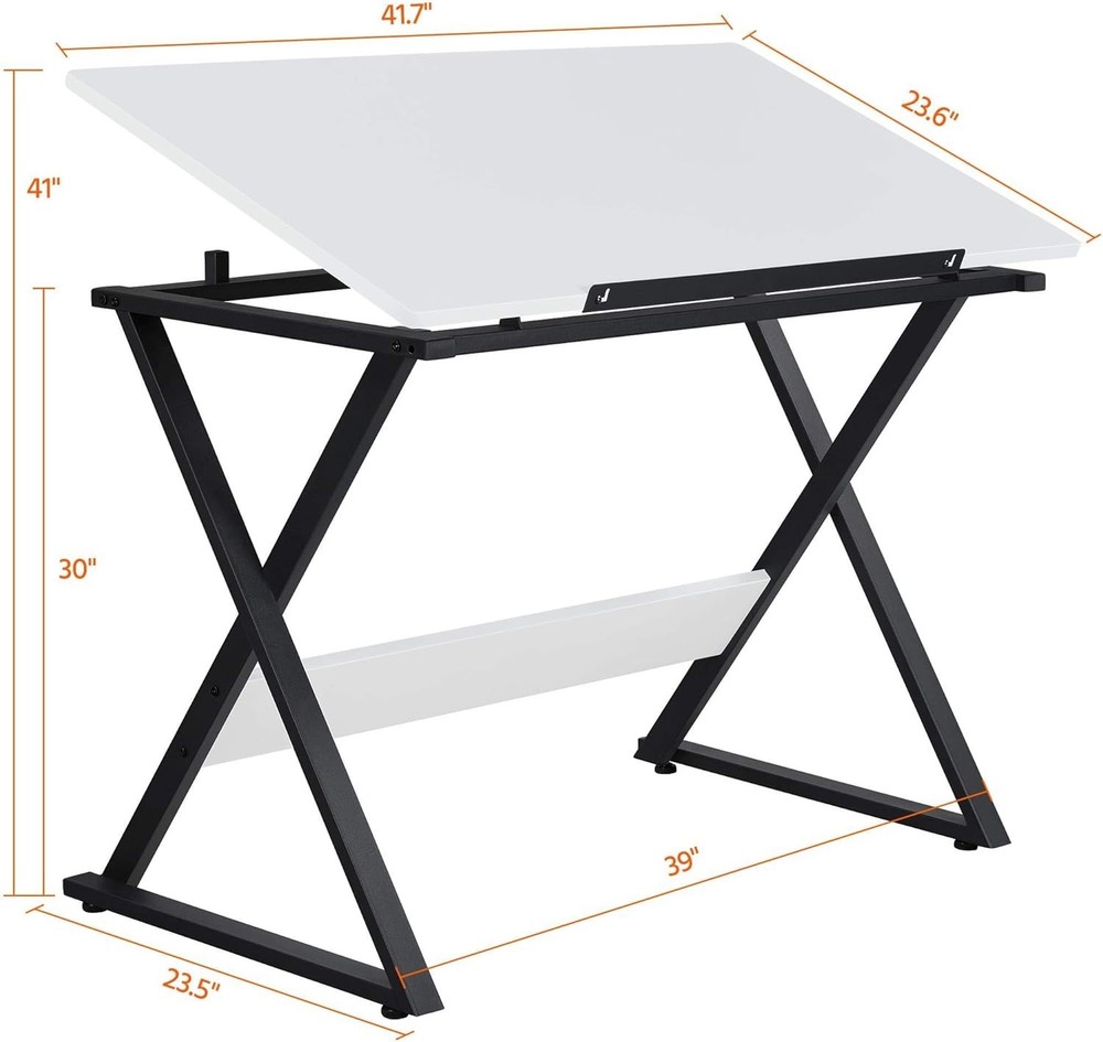 Stylish Adjustable Drafting Table with Multi-Angle Desk Surface for Art & Study