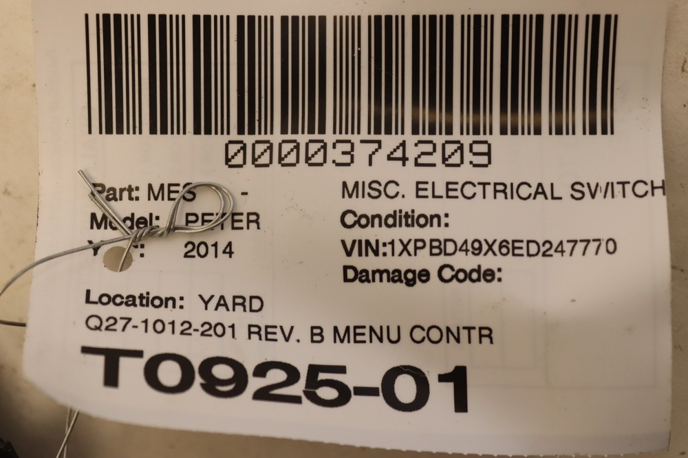 2013-2021 PETERBILT 579 MENU CONTROL DASH CONSOLE SWITCH KNOB OEM