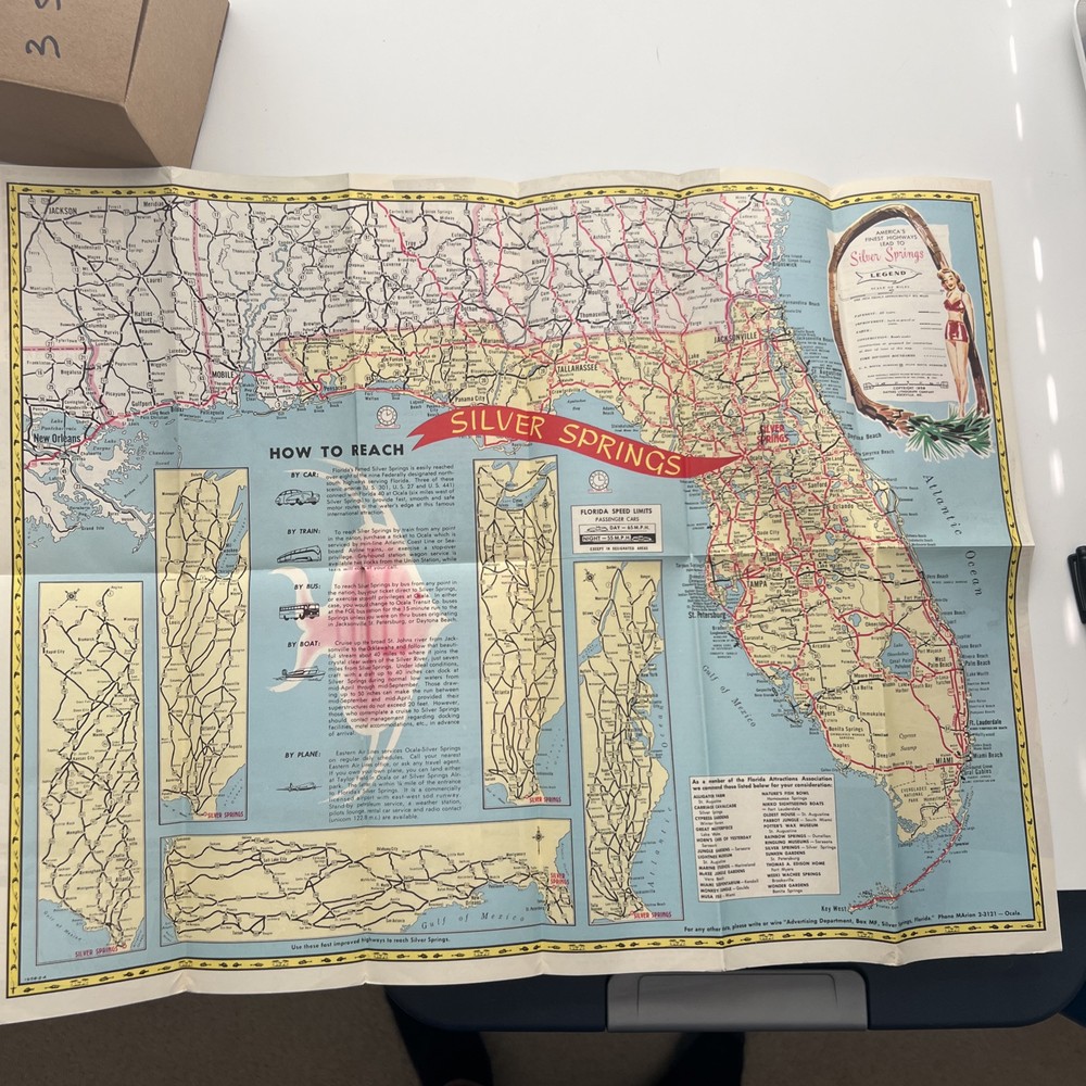 Silver Springs Florida brochure map 1957