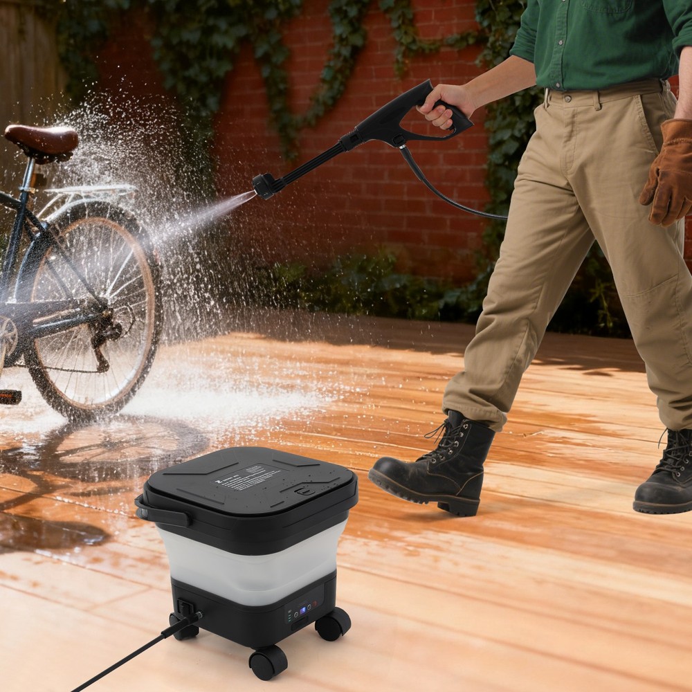 Multifunction Pressure Washer,portable Foldable Sprayer Washer,black + White