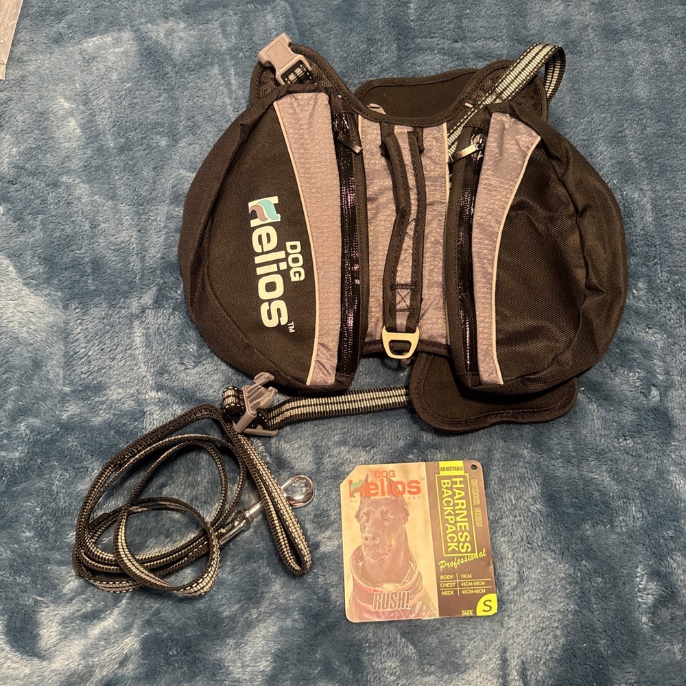 Dog Helios Small Black. Adjustable Harness Backpack