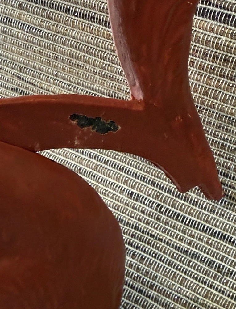 VINTAGE CAST IRON RED HUES SQUIRREL MANUAL NUTCRACKER