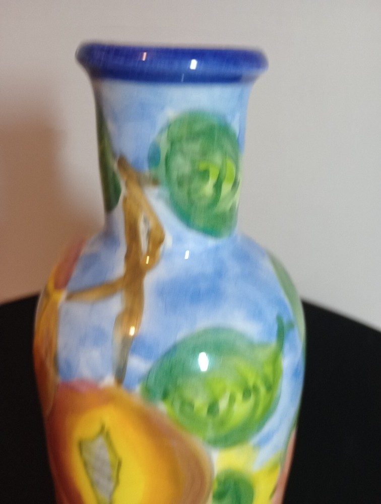 hand painted Grease vase AM Small 7 "