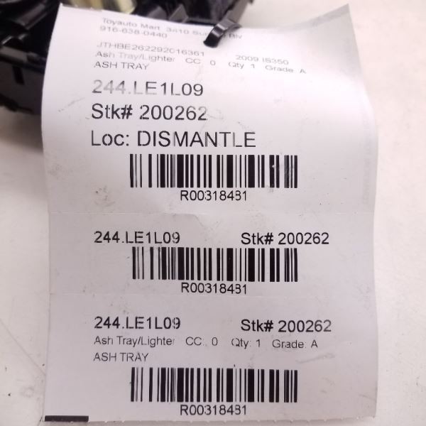 2009 LEXUS IS350 ASH TRAY / LIGHTER / STORAGE CONTAINER